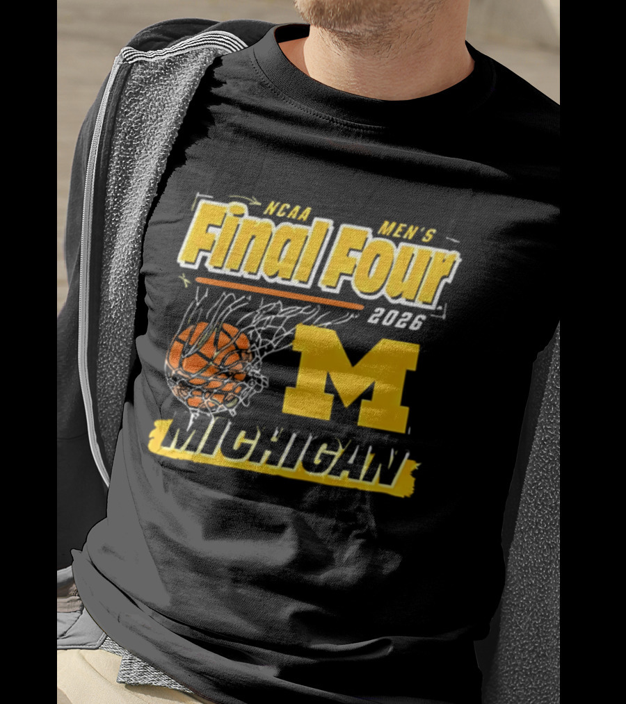 NCAA Men's Final Four 2023 Michigan Wolverines Basketball Swish T-Shirt