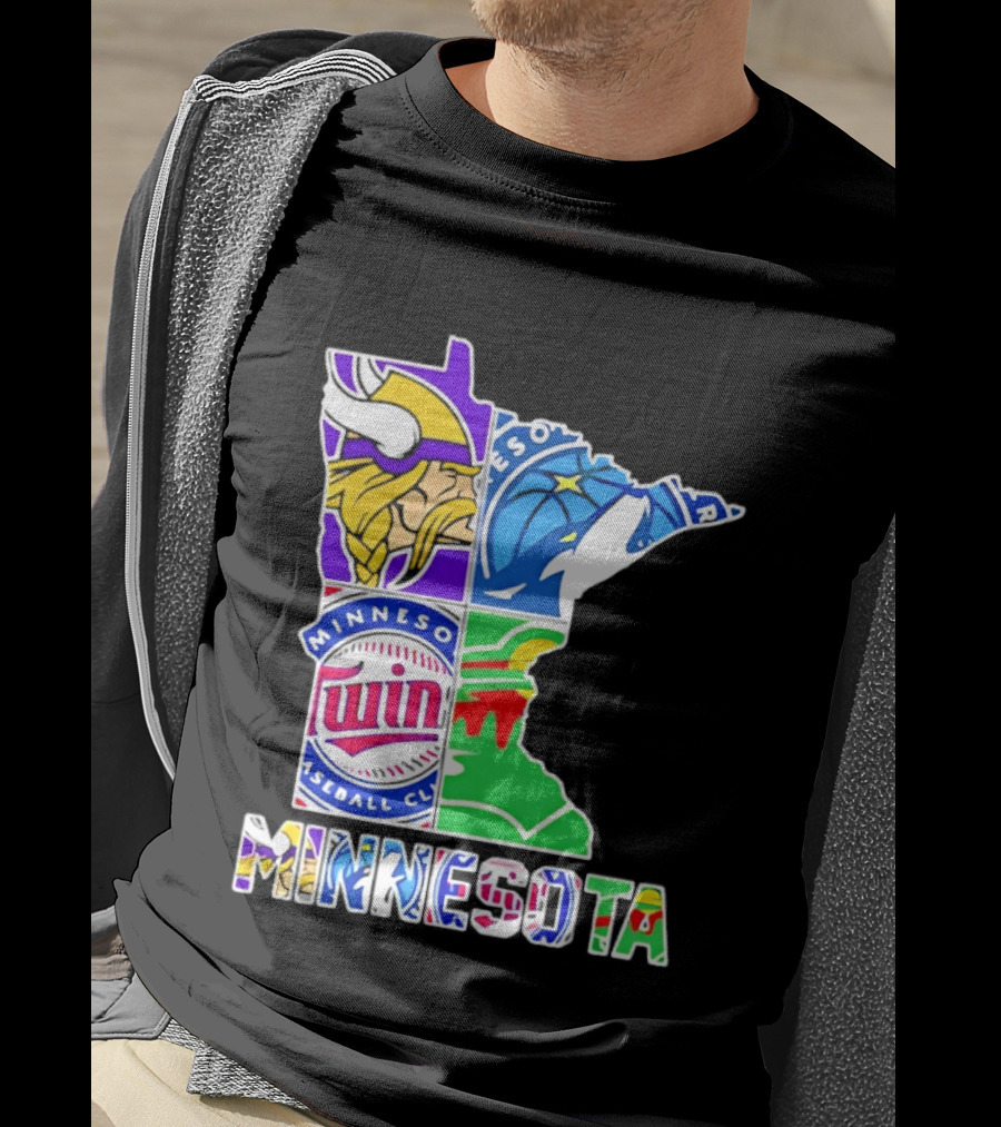 Minnesota Sports Teams Vikings Twins Wild Timberwolves Mashup T-Shirt