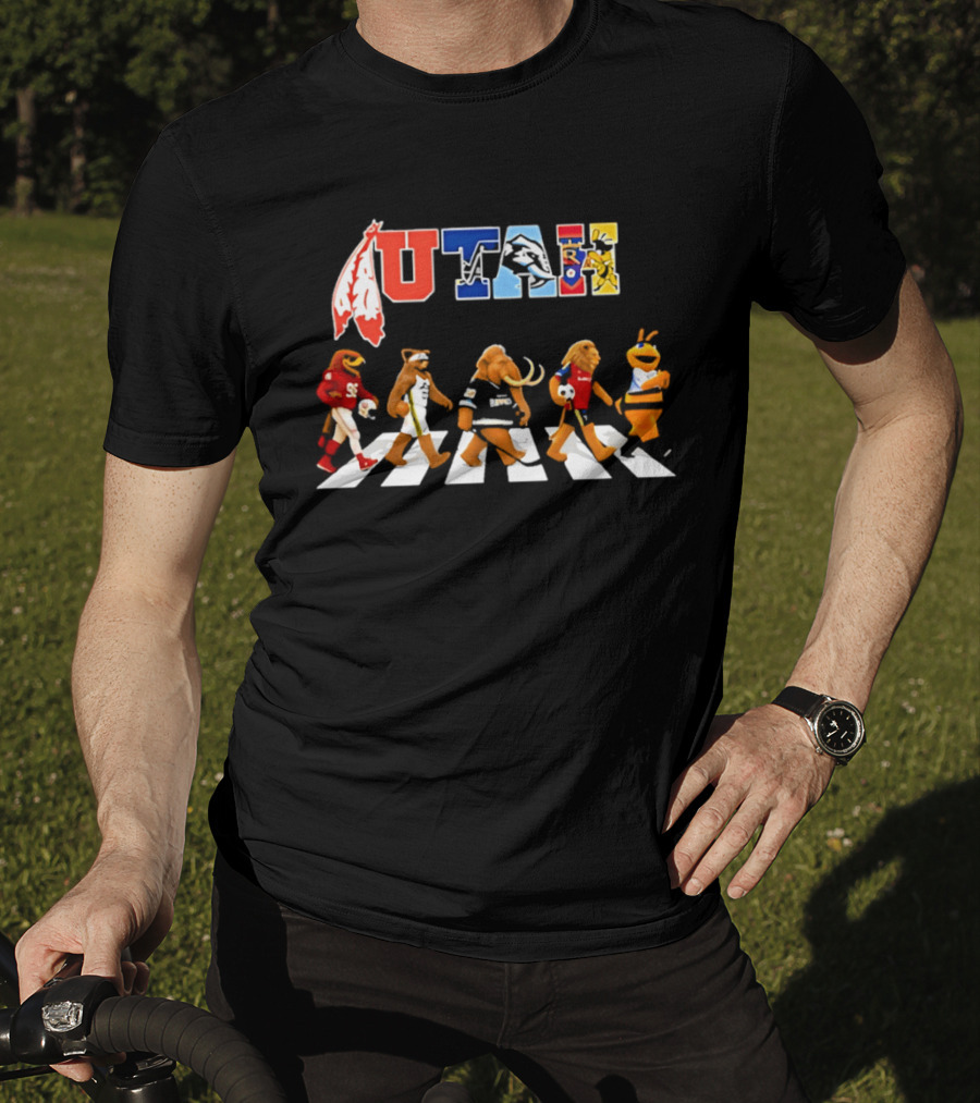 Utah Sports Teams Mascots Abbey Road Crossing T-Shirt