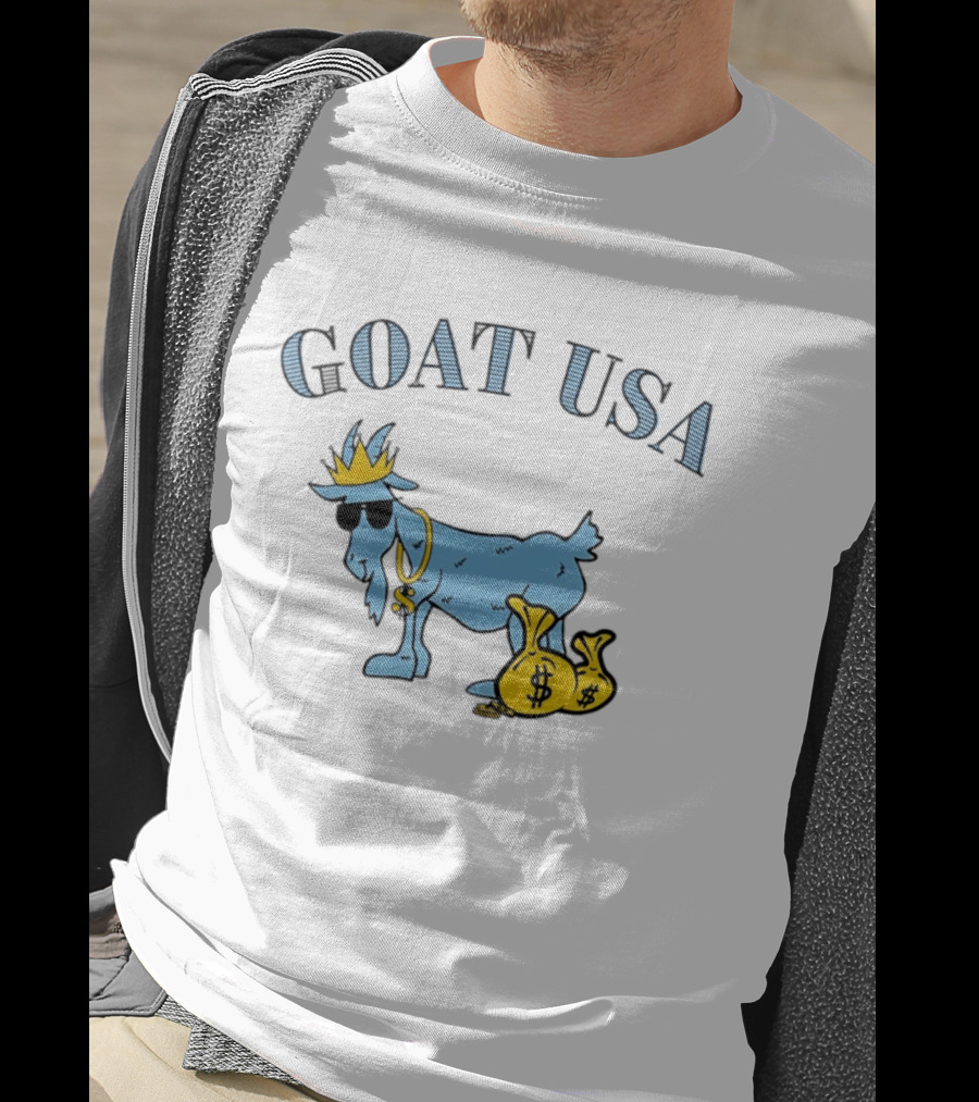 GOAT USA Cash Money Crowned Goat With Sunglasses And Gold Chains T-Shirt