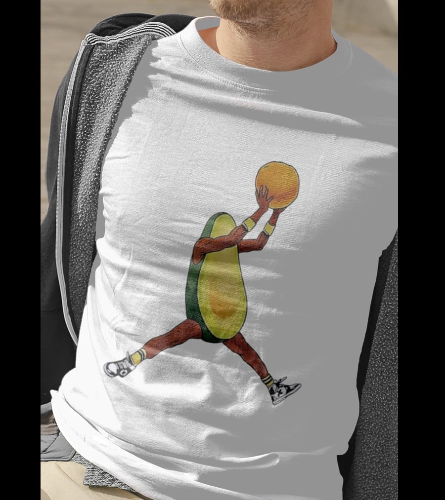 Avocado Basketball Athlete Dunking Fruit T-Shirt
