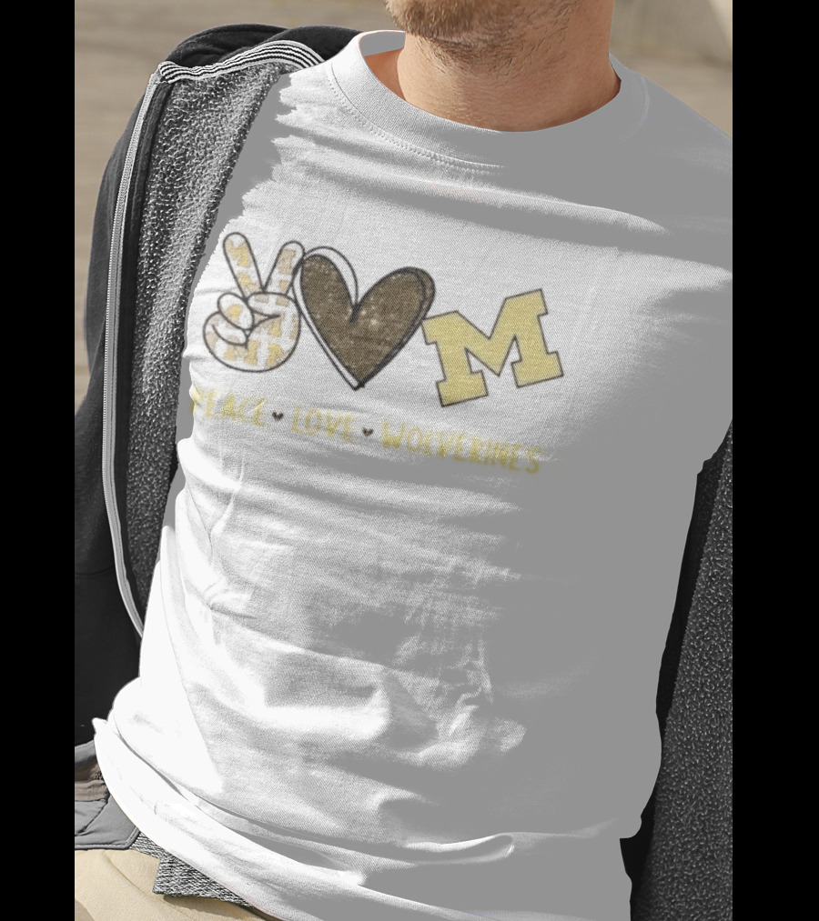Peace Love Michigan Wolverines Iconic Team Spirit T-Shirt