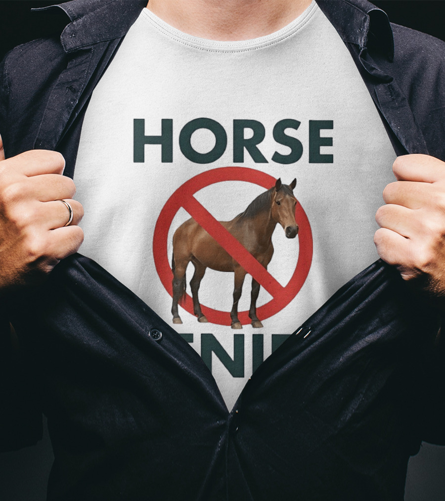 Horse Denier No Symbol Conspiracy Theory Meme T-Shirt
