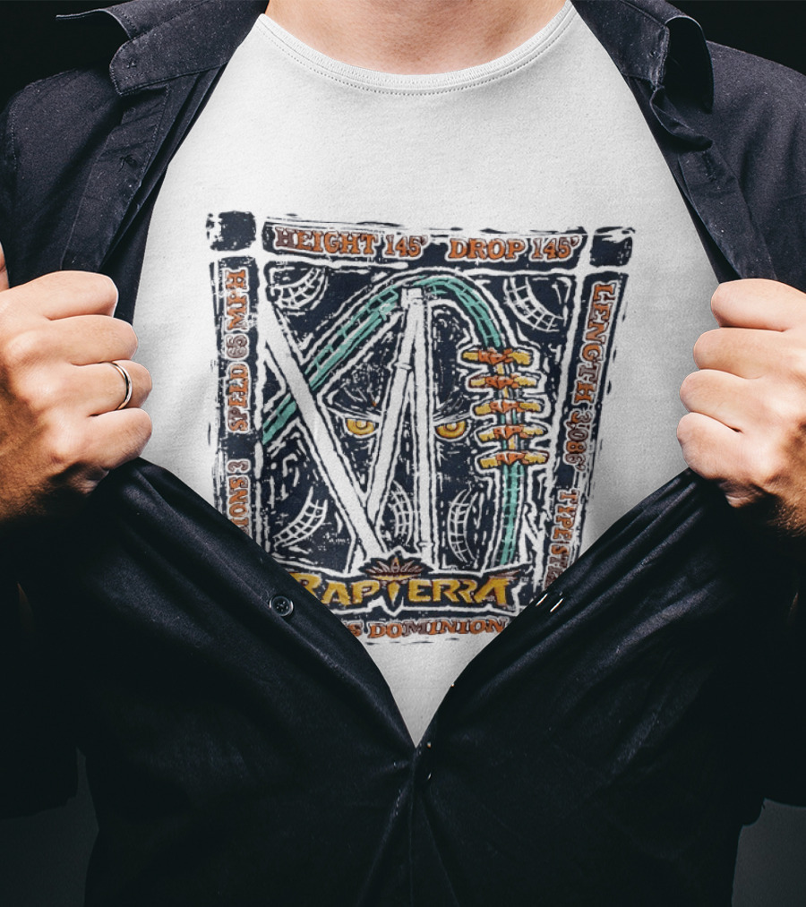 Rapterra Roller Stats Kings Dominion Height Drop Speed Length T-Shirt