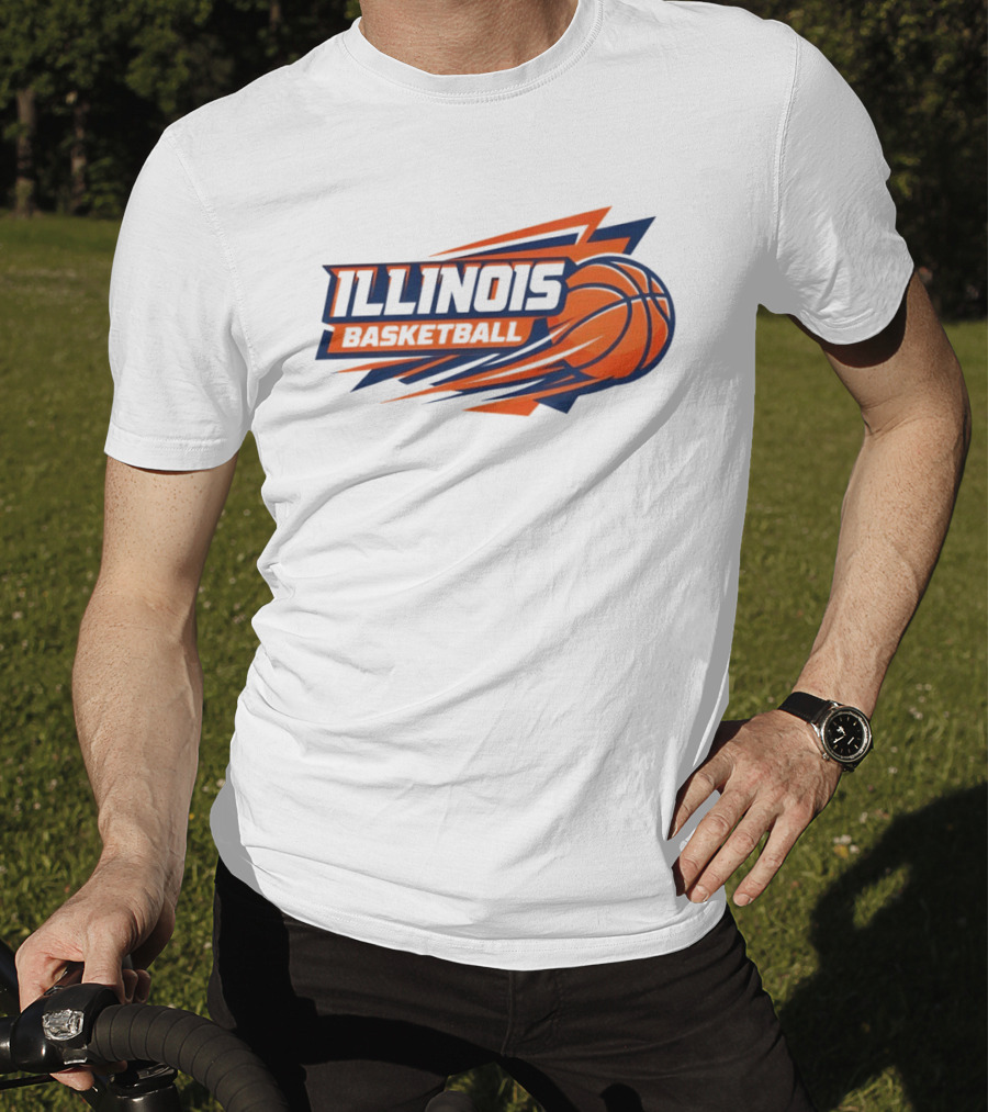 Illinois Basketball College Team Logo Sports T-Shirt