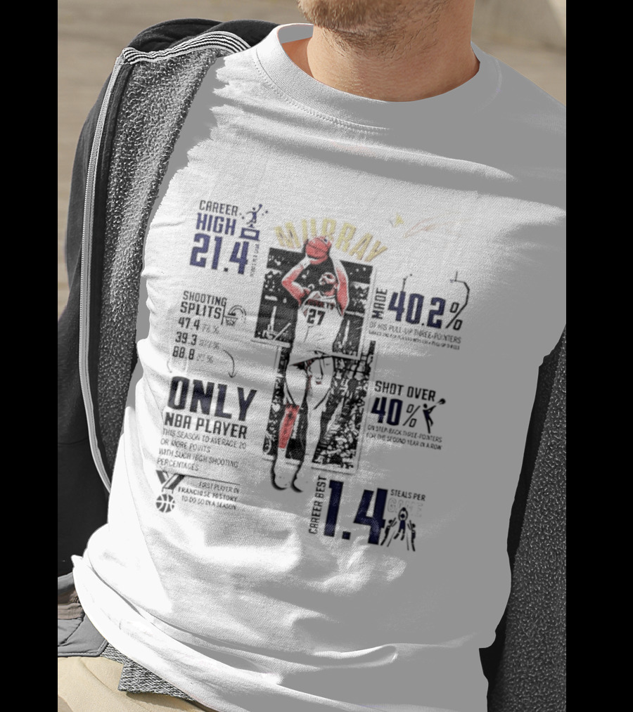 Denver Nuggets Murray 21.4 Points 40.2 Better Basketball Player 114 Playoffs T-Shirt