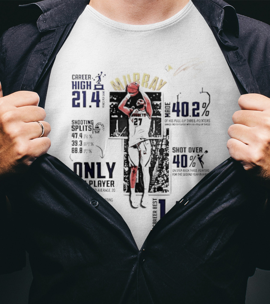 Denver Nuggets Murray 21.4 Points 40.2 Better Basketball Player 114 Playoffs T-Shirt