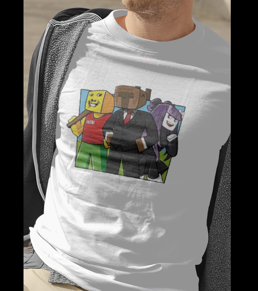 Jocuri Horror Sky Pixel Characters In Suits And Costumes T-Shirt