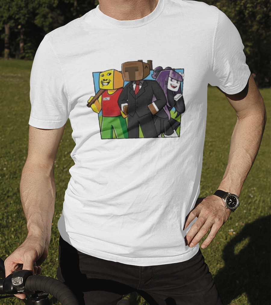 Jocuri Horror Sky Pixel Characters In Suits And Costumes T-Shirt