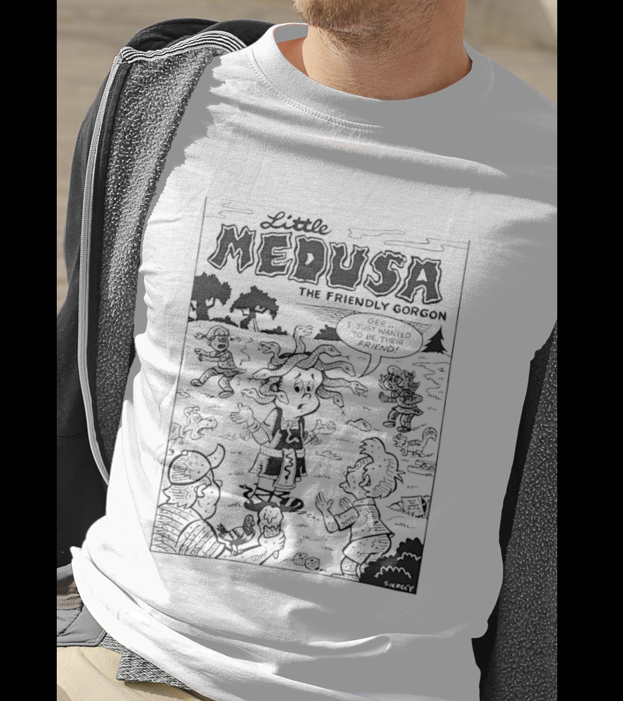 Little Medusa The Friendly Gorgon Comic Style Adventure With Friends T-Shirt