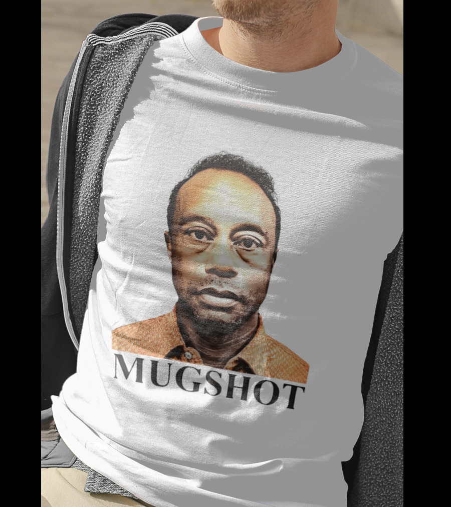 Tiger Shot Face Parody With Golf T-Shirt