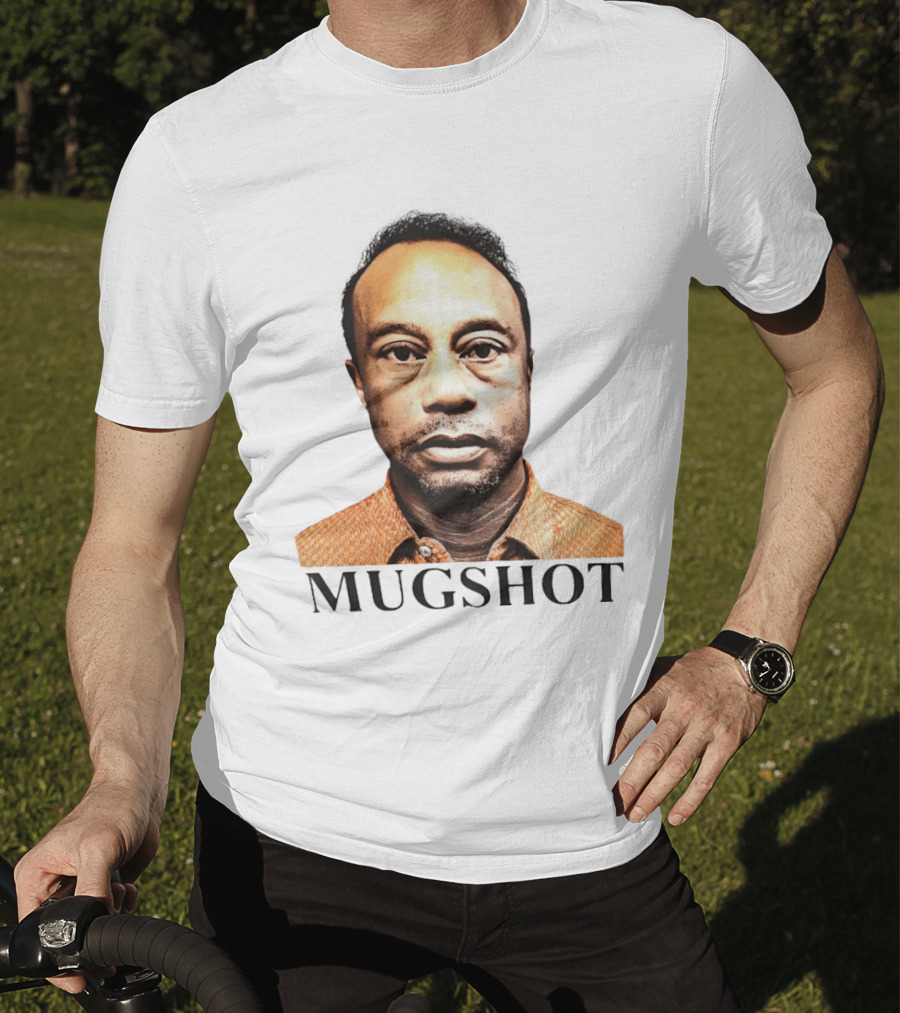 Tiger Shot Face Parody With Golf T-Shirt
