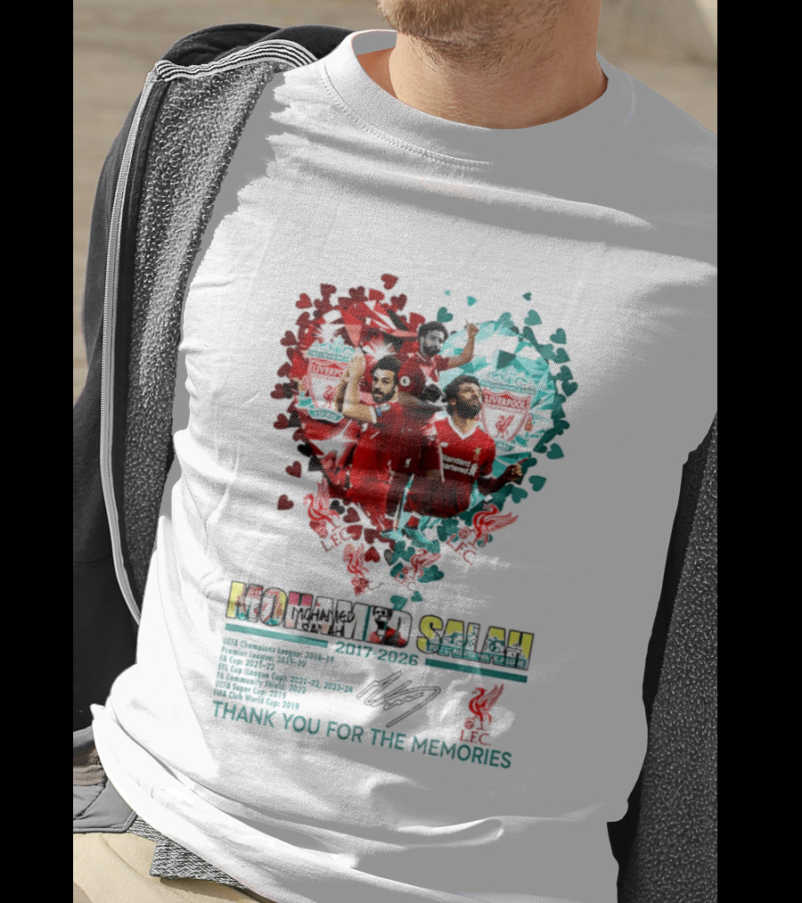 Mohamed Salah Lfc Thank You For The Memories 2017 2023 Heart T-Shirt