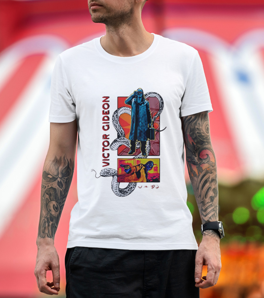 Victor Gideon Dramatic Snake And Mysterious Figures T-Shirt