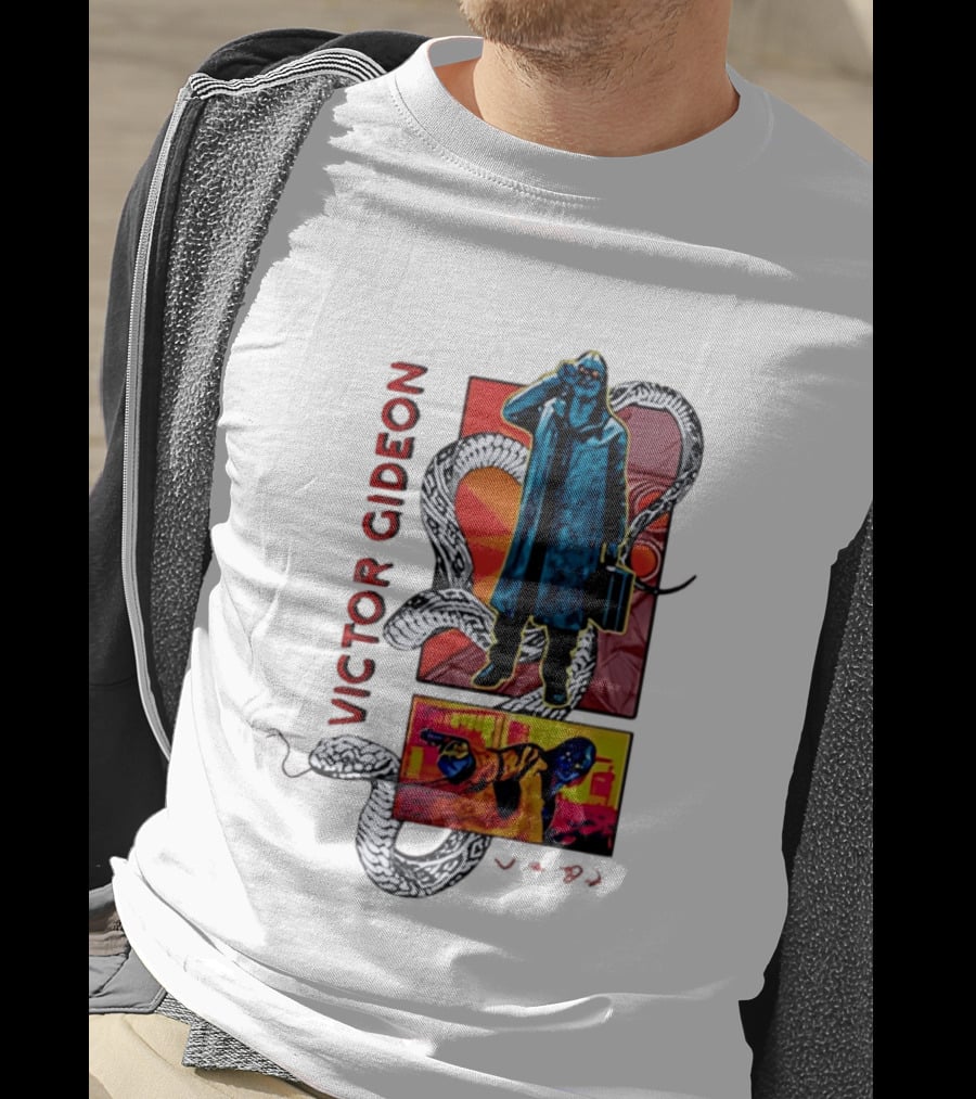 Victor Gideon Dramatic Snake And Mysterious Figures T-Shirt