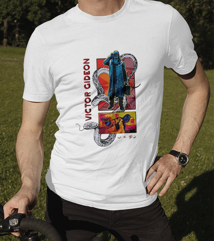 Victor Gideon Dramatic Snake And Mysterious Figures T-Shirt
