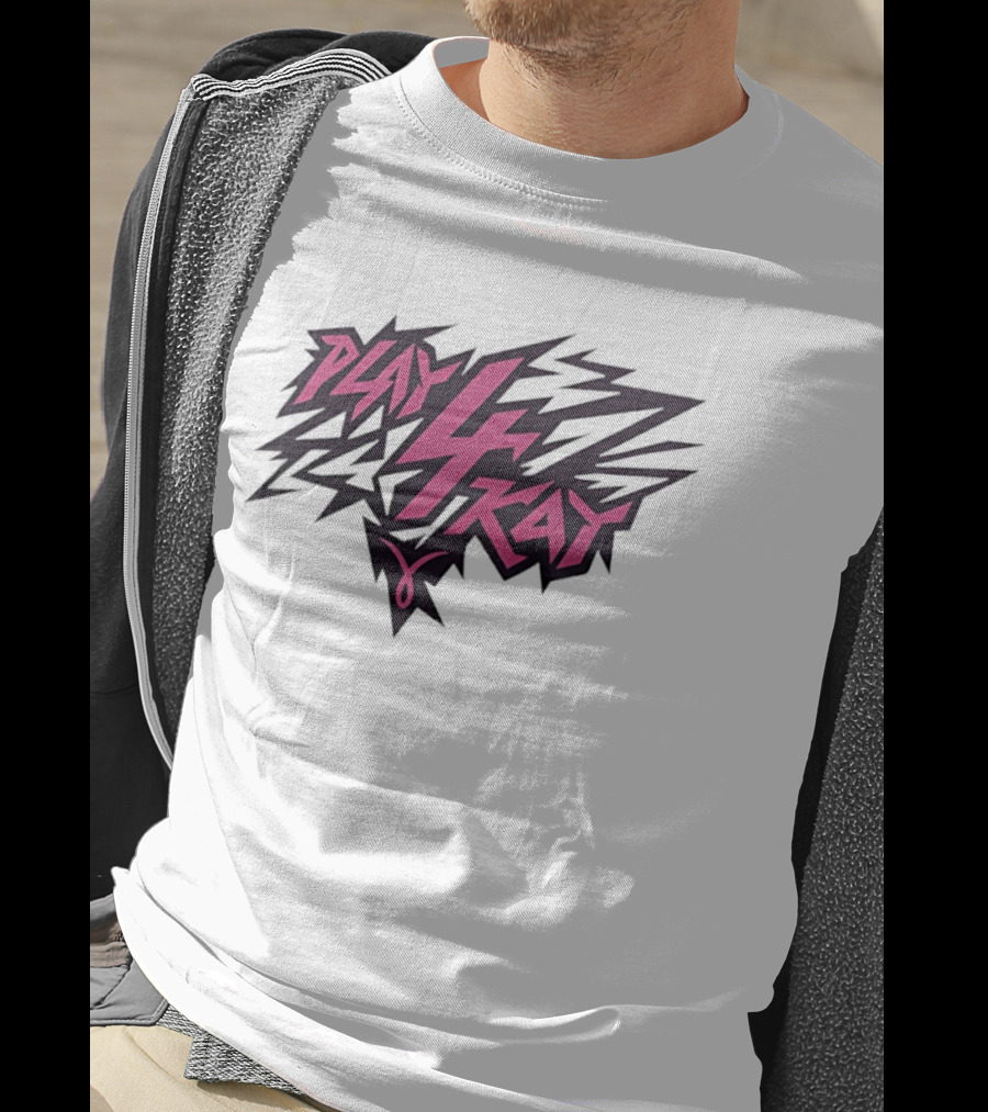 West Virginia Mountaineers Play 4 Kay Pink Zigzag Lightning T-Shirt