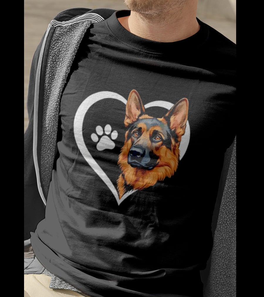 German Shepherd Heart Paw T-Shirt