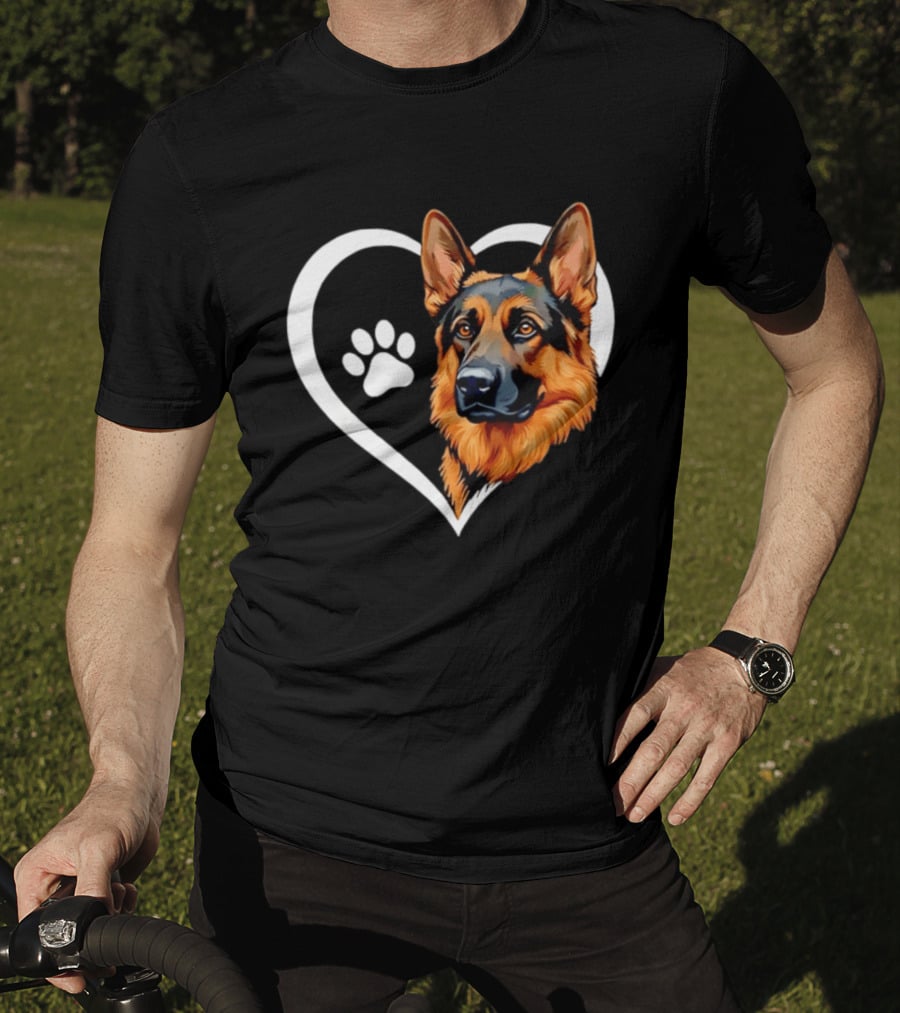 German Shepherd Heart Paw T-Shirt