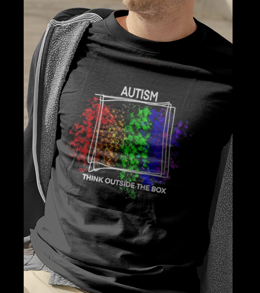 Autism Spectrum Puzzle Think Outside The Box Colorful Awareness T-Shirt