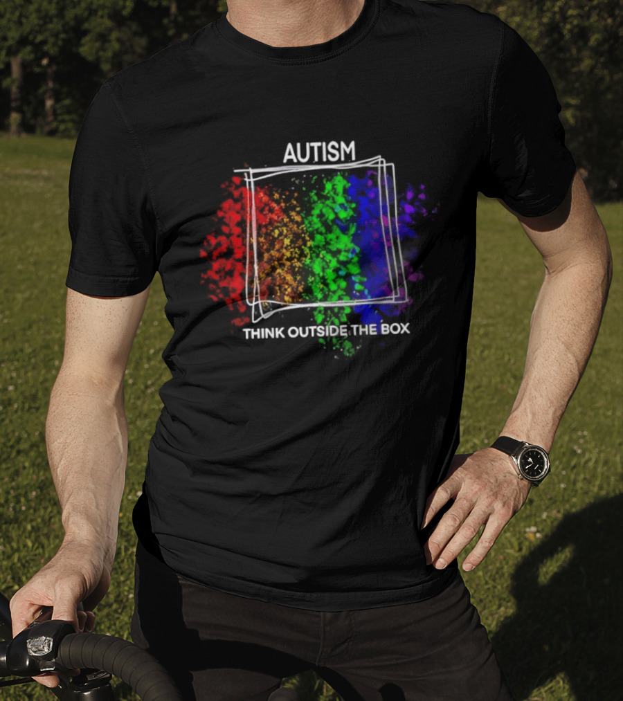 Autism Spectrum Puzzle Think Outside The Box Colorful Awareness T-Shirt