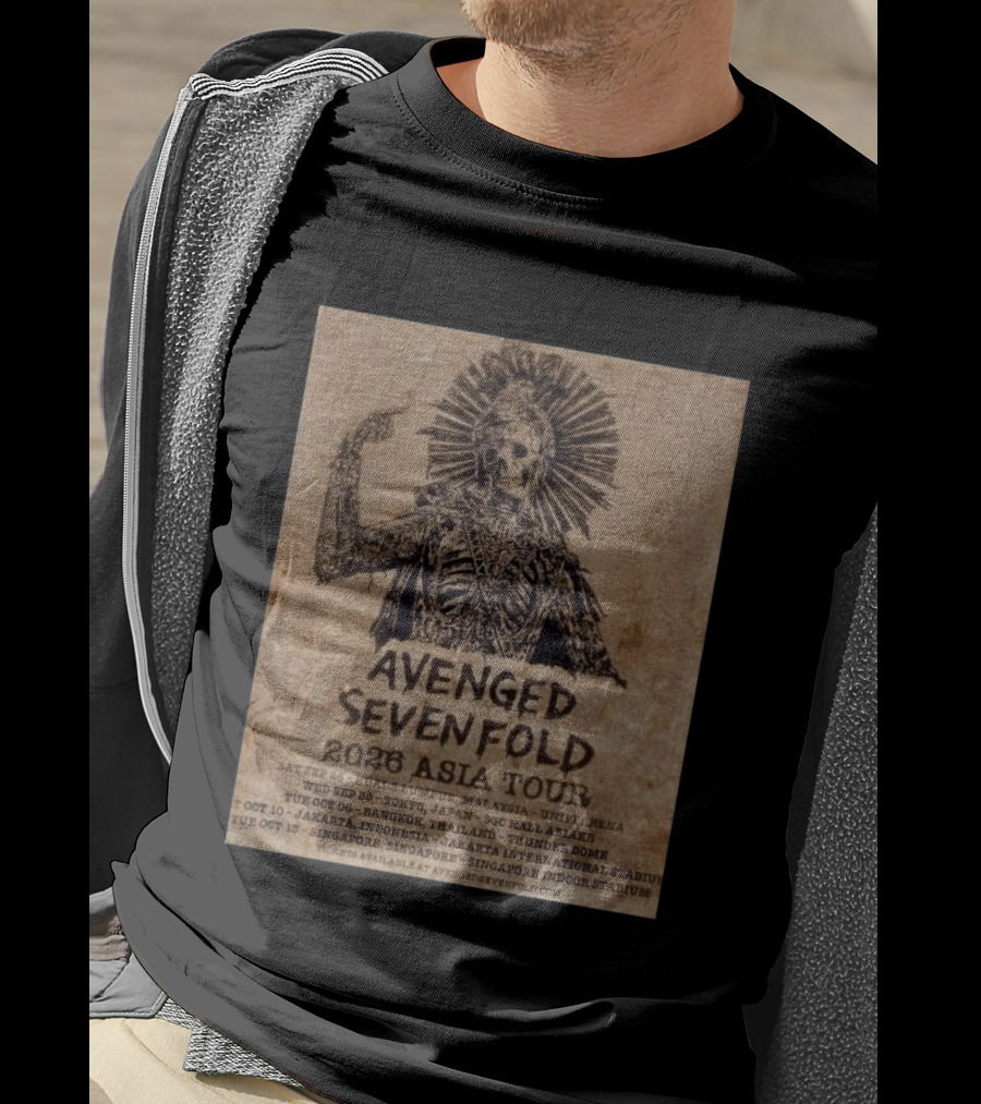 Avenged Sevenfold 2026 Asia Tour Kuala Lumpur Tokyo Bangkok Jakarta Singapore T-Shirt