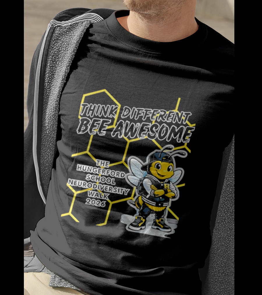 Think Different Bee Awesome The Hungerford School Neurodiversity Walk 2026 T-Shirt