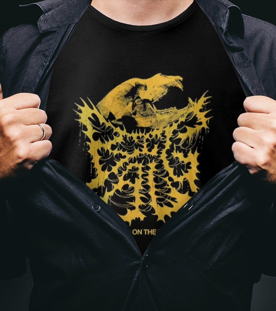 Blood On The Saddle Death Metal Golden Skull And Eagle T-Shirt