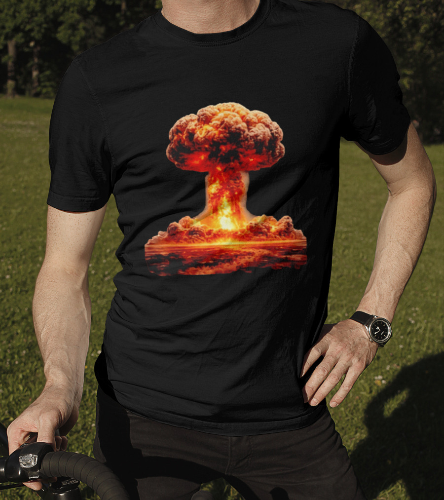 Fiery Destruction Mushroom Cloud Nuclear Bomb Explosion T-Shirt