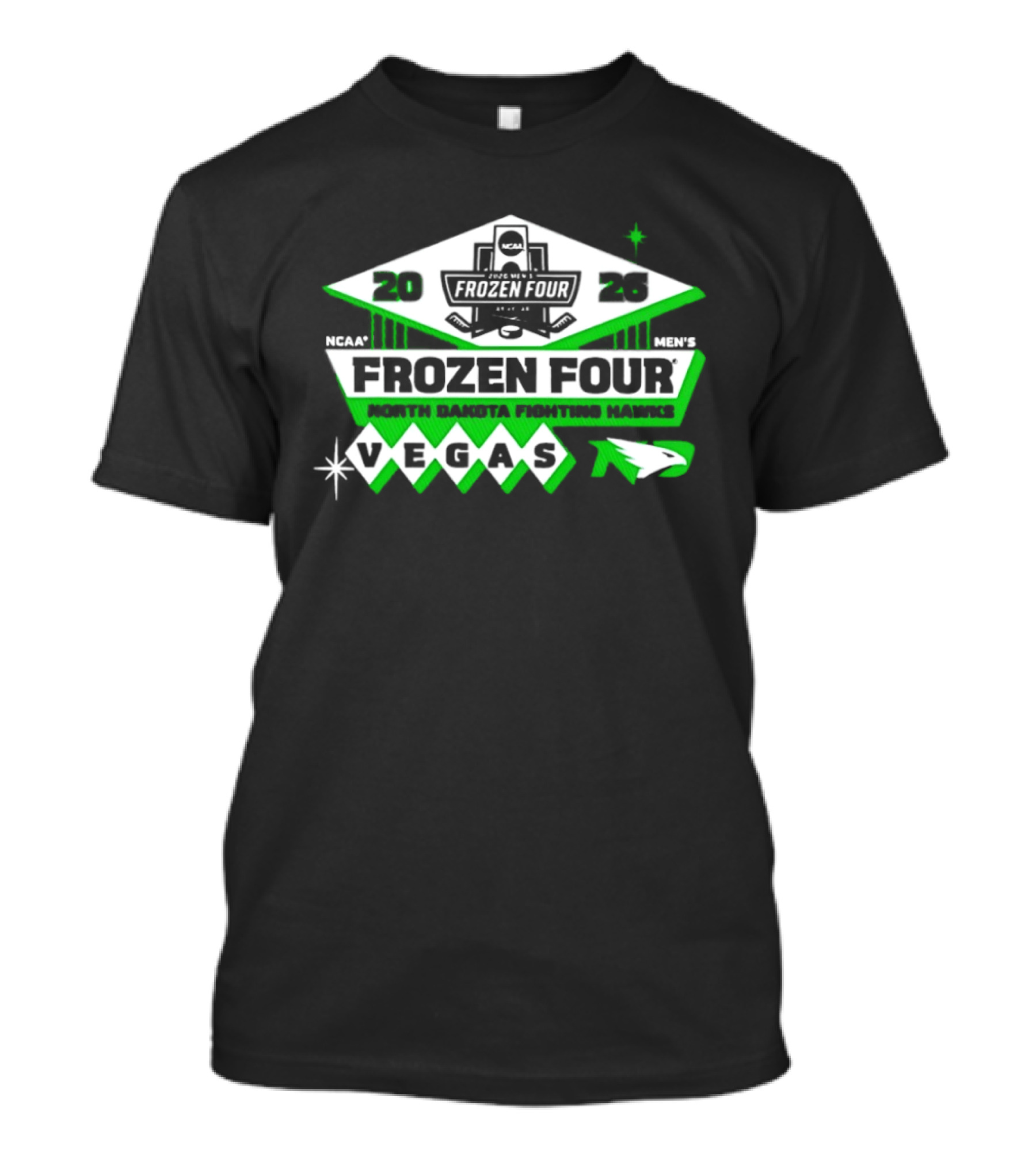 North Dakota Fighting Hawks Frozen Four 2026 Vegas NCAA Men's Hockey T-Shirt