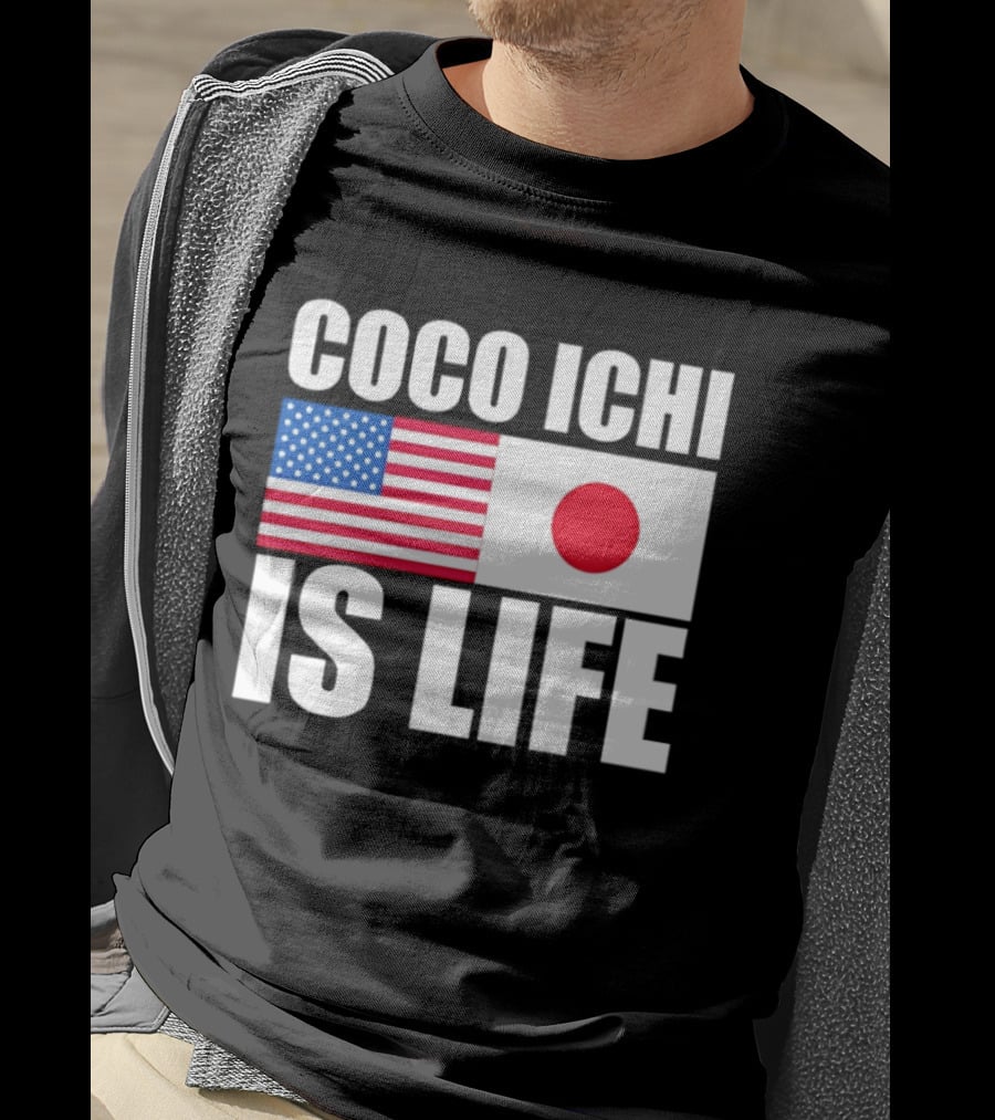 Coco Ichi Is Life USA And Japan Flag T-Shirt