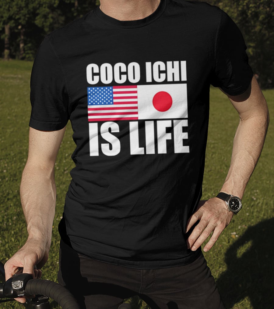 Coco Ichi Is Life USA And Japan Flag T-Shirt