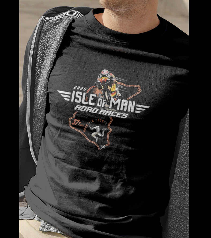 2026 Isle Of Man Road Races 37¾ Mountain Course Racing Motorcycle T-Shirt