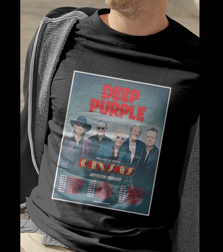 Deep Purple Tour 2026 Featuring Kansas Jefferson Starship North America Dates T-Shirt