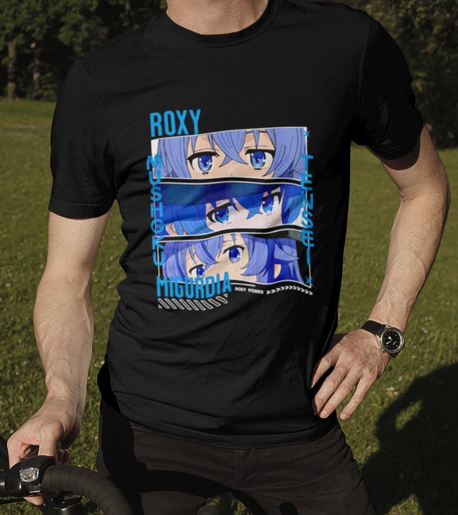 Roxy Mushoku Tensei Migurdia Anime Blue Character Eyes T-Shirt