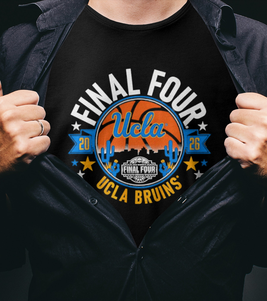 UCLA Bruins Final Four 2026 Basketball City Skyline Sunset T-Shirt