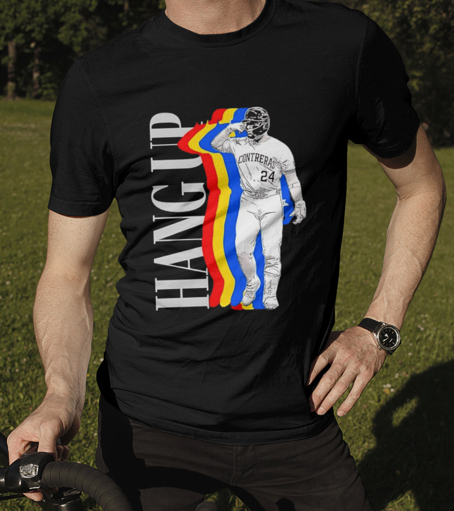 Willson Contreras 24 Hang Up Baseball Art With Colorful Stripes T-Shirt