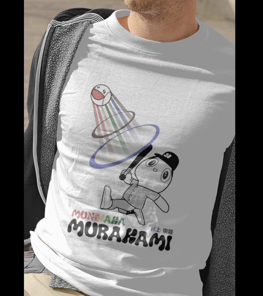 Takashi Murakami Rainbow Baseball Character Playful T-Shirt