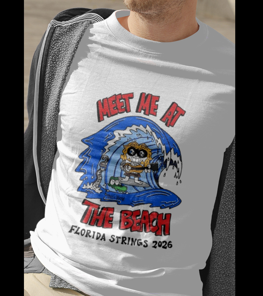 Meet Me At The Beach Florida Strings 2026 Surfing Wave T-Shirt
