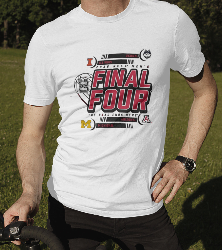 2026 NCAA Men's Basketball Final Four Illinois UConn Michigan Arizona March Madness T-Shirt