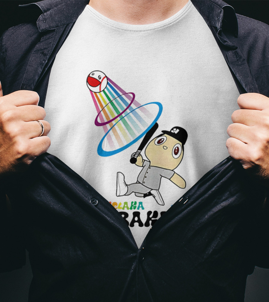 Munehisa Murakami Rainbow Baseball Cartoon Player T-Shirt