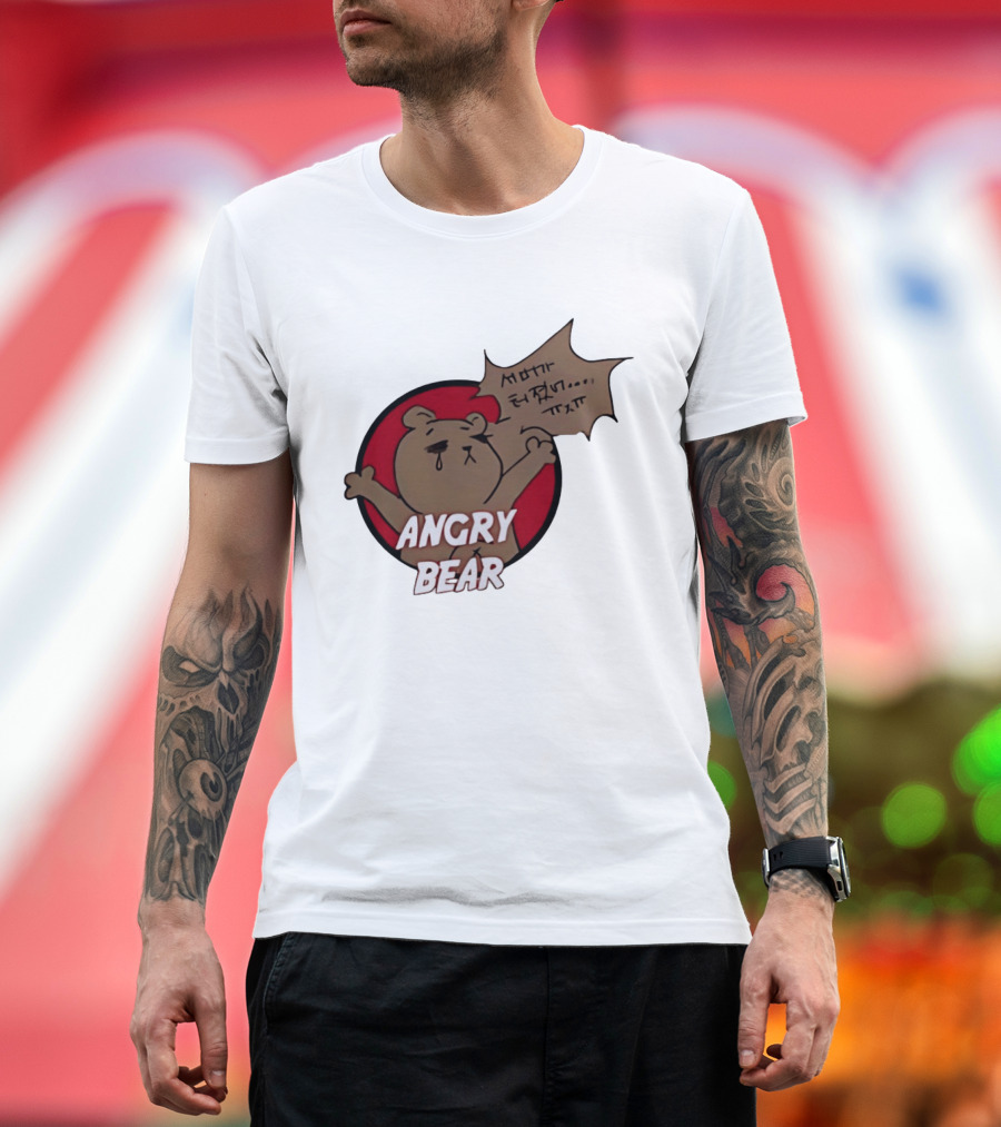Angry Bear Cartoon Style With Speech Bubble T-Shirt
