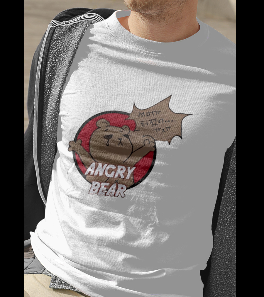 Angry Bear Cartoon Style With Speech Bubble T-Shirt