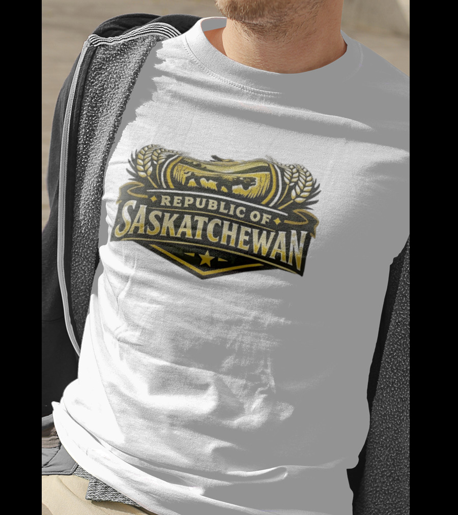 Republic Of Saskatchewan Wheat And Lion T-Shirt