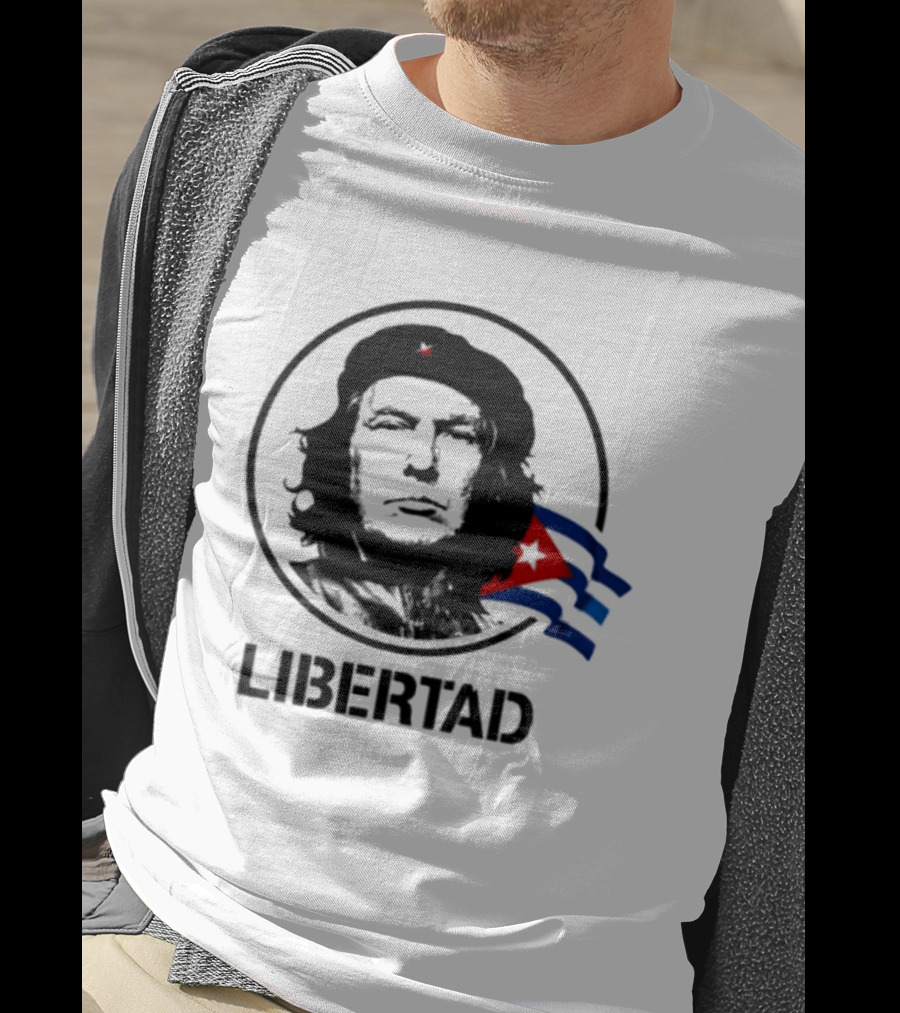 Donald Trump Che Guevara Fusion LIBERTAD Flag Icon Visual T-Shirt