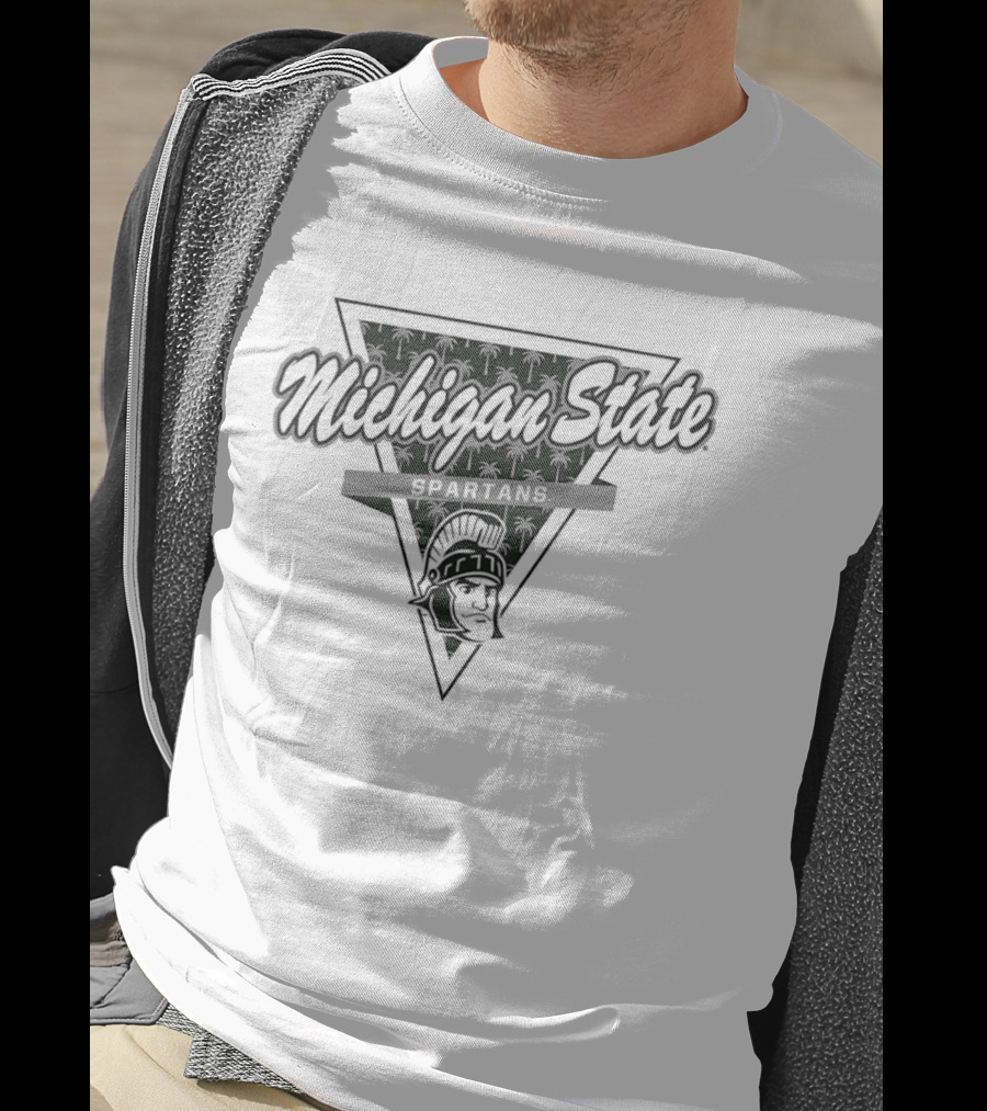 Michigan State Spartans Football Palm Tree Triangle T-Shirt