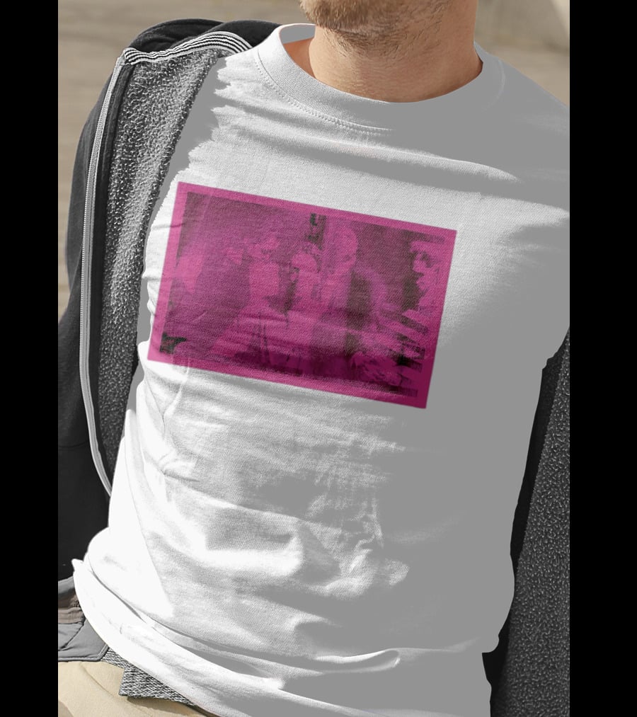 Frail State Of Mind Pink Abstract Band Collage T-Shirt