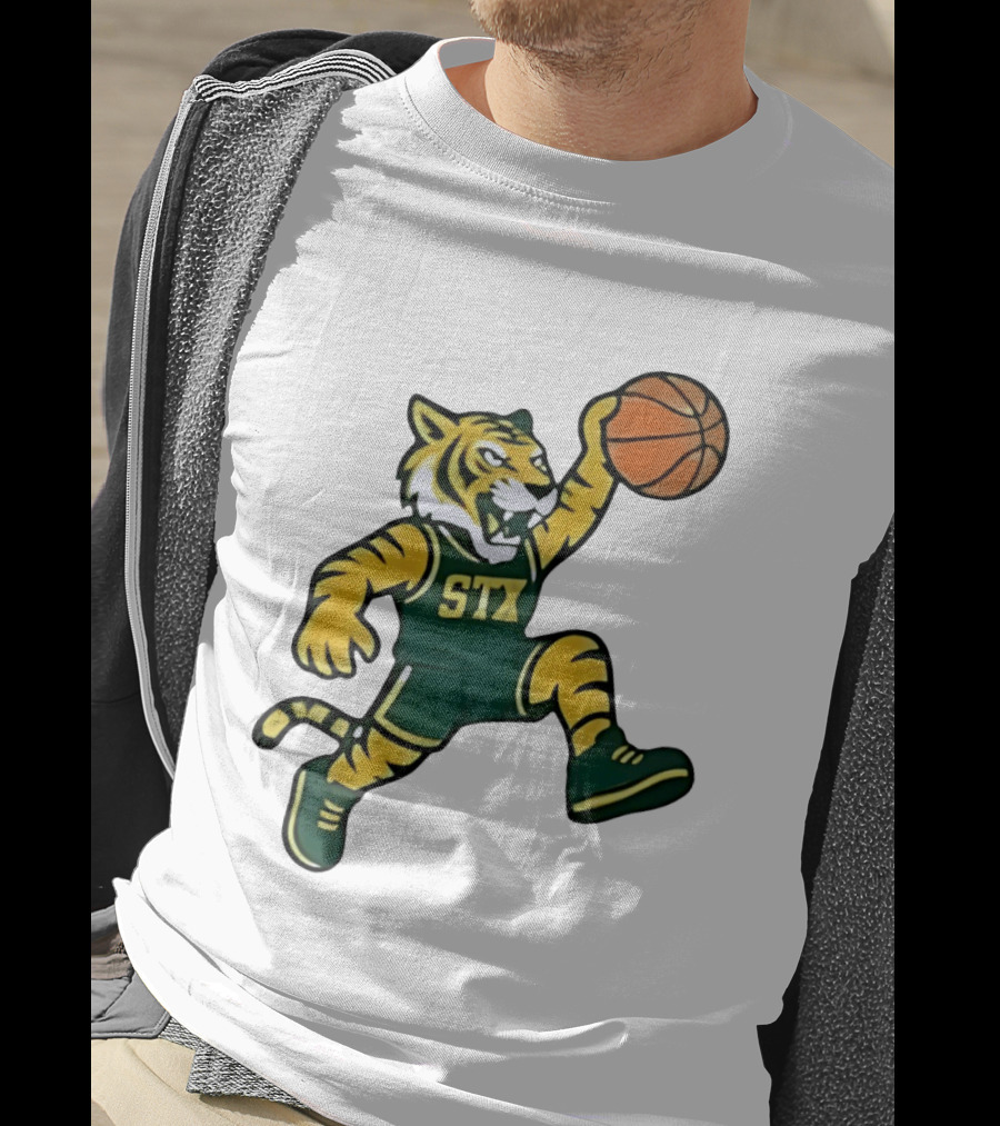 Northern Michigan Wildcats Basketball STX Tiger Dunking T-Shirt