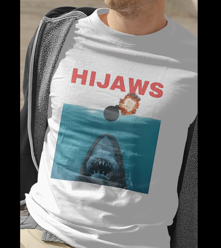 HIJAWS Jaws Bomb Explosion With Shark T-Shirt
