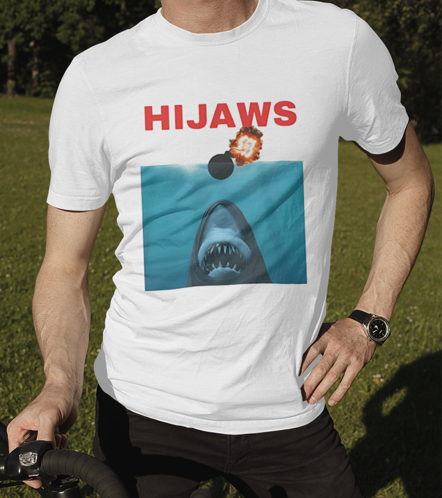 HIJAWS Jaws Bomb Explosion With Shark T-Shirt